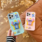 Protective Apple iPhone Back Cover - Star Stitch Pop Socket Stand Silicon Case for iPhone. - Style 2