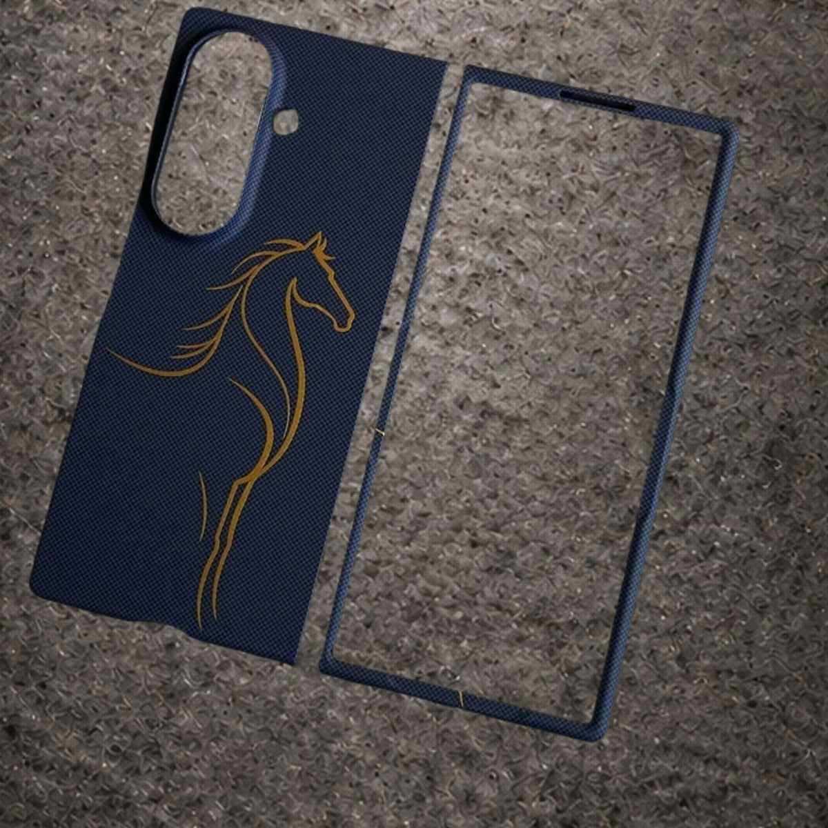 Luxo Carbon Texture Horse Design Slim Magsafe Case