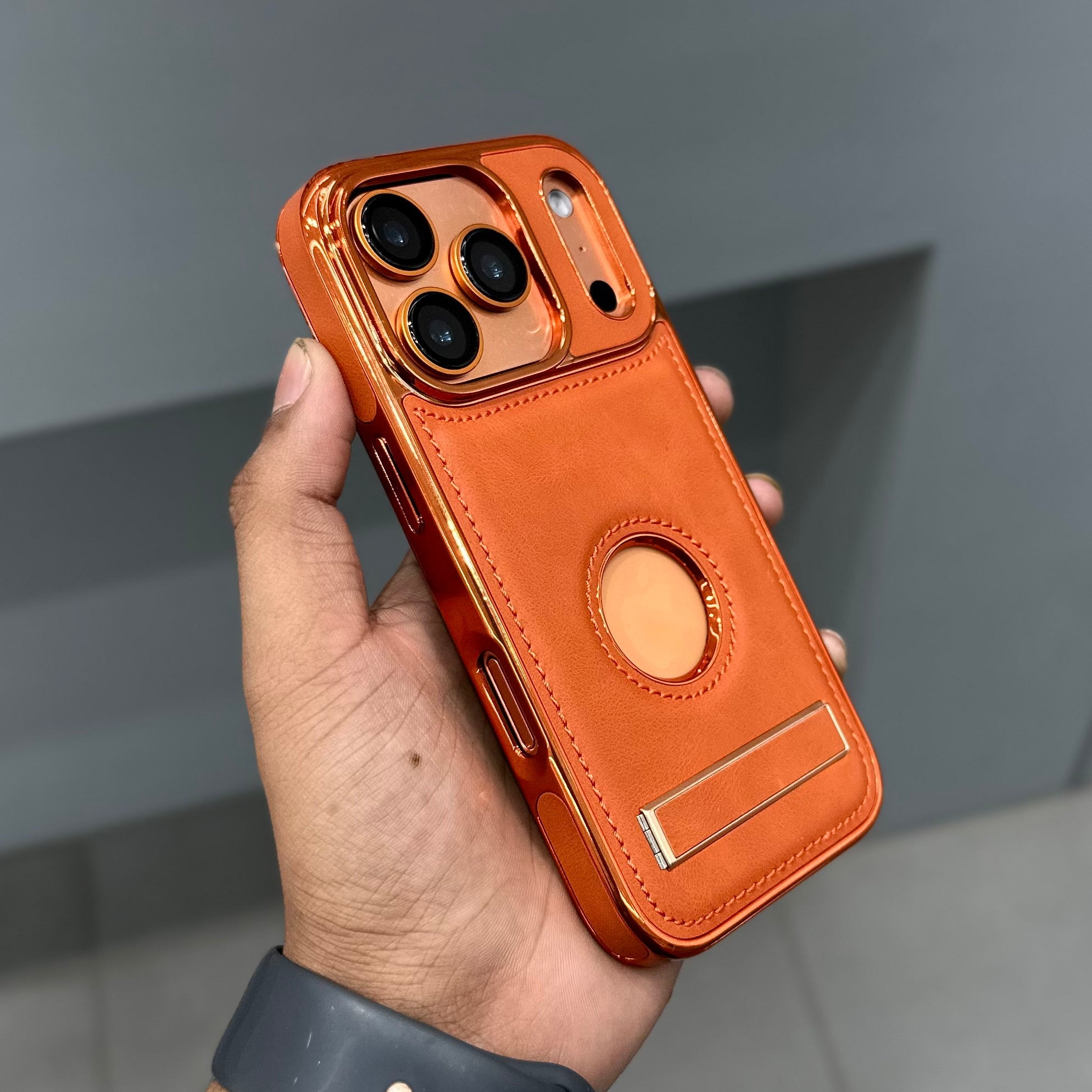 ICON LUXURIOUS WITH STAND - ORANGE ( No. 2597 ) Mobile Case by CoverMeUp - Style 2