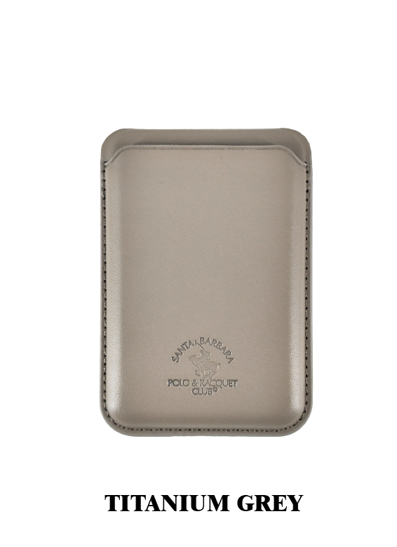 Santa Barbara Polo Raquet Club Avery Series MagSafe PU Leather Card Wallet with Convertible Stand (GREY)