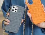 3D Wallet Lanyard Orange & Gray Mobile Case by CoverMeUp - Style 2