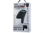 Fast Car Charger with Digital Display – 3 Output Ports