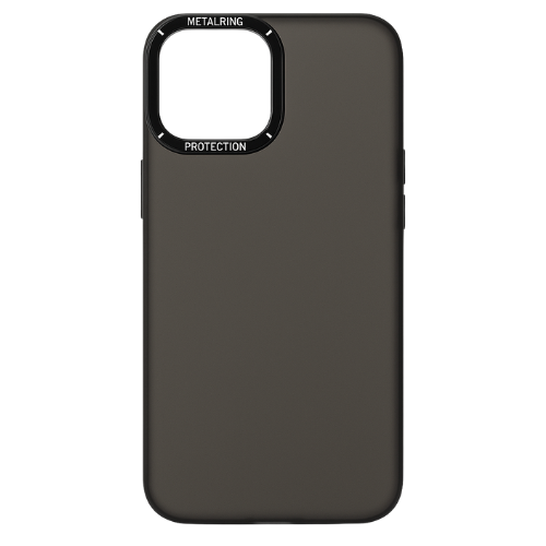 Smoky Clear Case for iPhone with metal ring protection