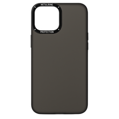 Smoky Clear Case for iPhone with metal ring protection