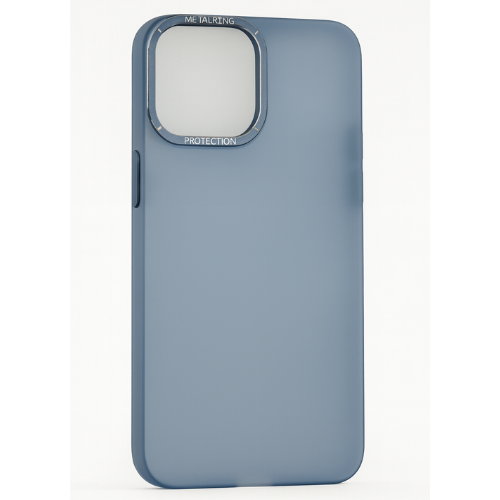 Smoky Clear Case for iPhone with metal ring protection