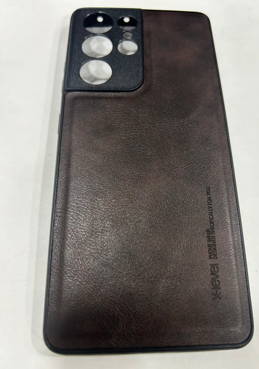 Leather Hard Case for Samsung Galaxy S21 Ultra