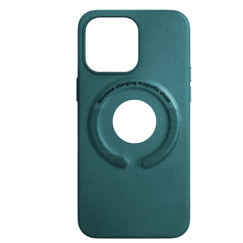 Leather Case Magsafe  with Logo Cut for iPhone