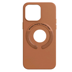 Protective Apple iPhone Back Cover - Leather Case Magsafe  with Logo Cut for iPhone - Style 5