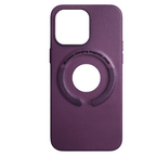 Protective Apple iPhone Back Cover - Leather Case Magsafe  with Logo Cut for iPhone - Style 6