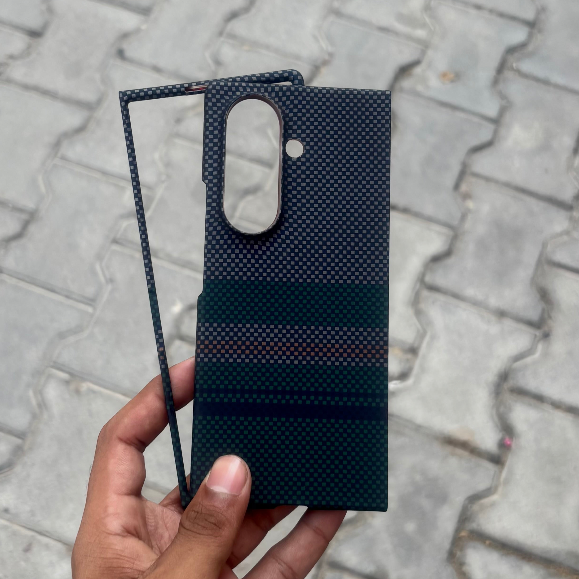 Luxo Green Grey Lines Case With Magsafe-Samsung ( No. 1908 )