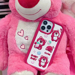 Cute Cartoon 3D Character Design Girly Cases for Girls Boys Women Teens Fun Cool Funny Silicone Soft Shockproof Cover for iPhone, Maroon