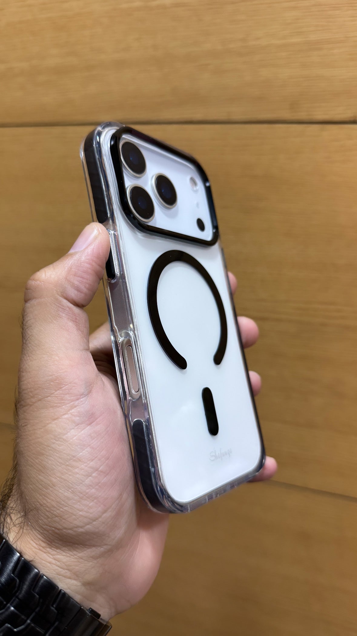Protective Apple iPhone Back Cover - Premium Quality Tough Armour Drop Protection Transparent Case for iPhone 17 Pro (BLACK) - Style 2