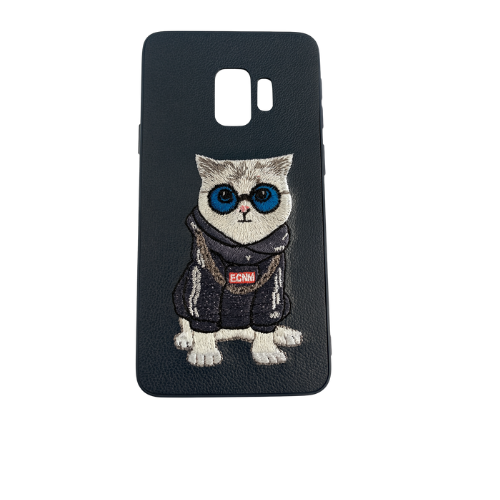 3D Embroidery Leather Back Case Compatible with Samsung Galaxy S9