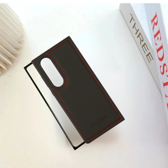 SAMSUNG GALAXY Z FOLD 4 PULOKA Hand Stitched LEATHER FALL PROOF CASE COVER Black