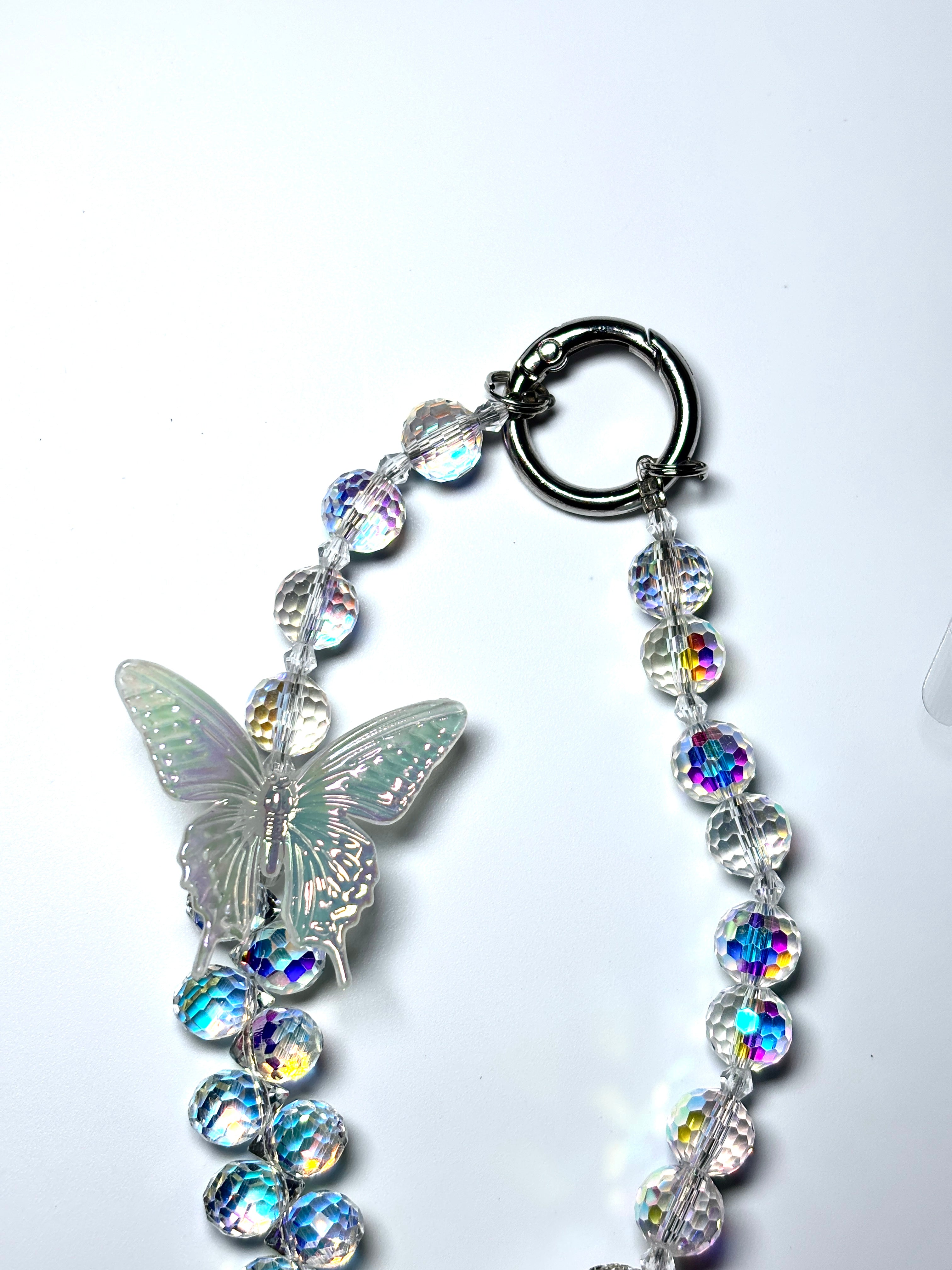 Bling Butterfly Phone Charm Strap Mobile Case by CoverMeUp - Style 2