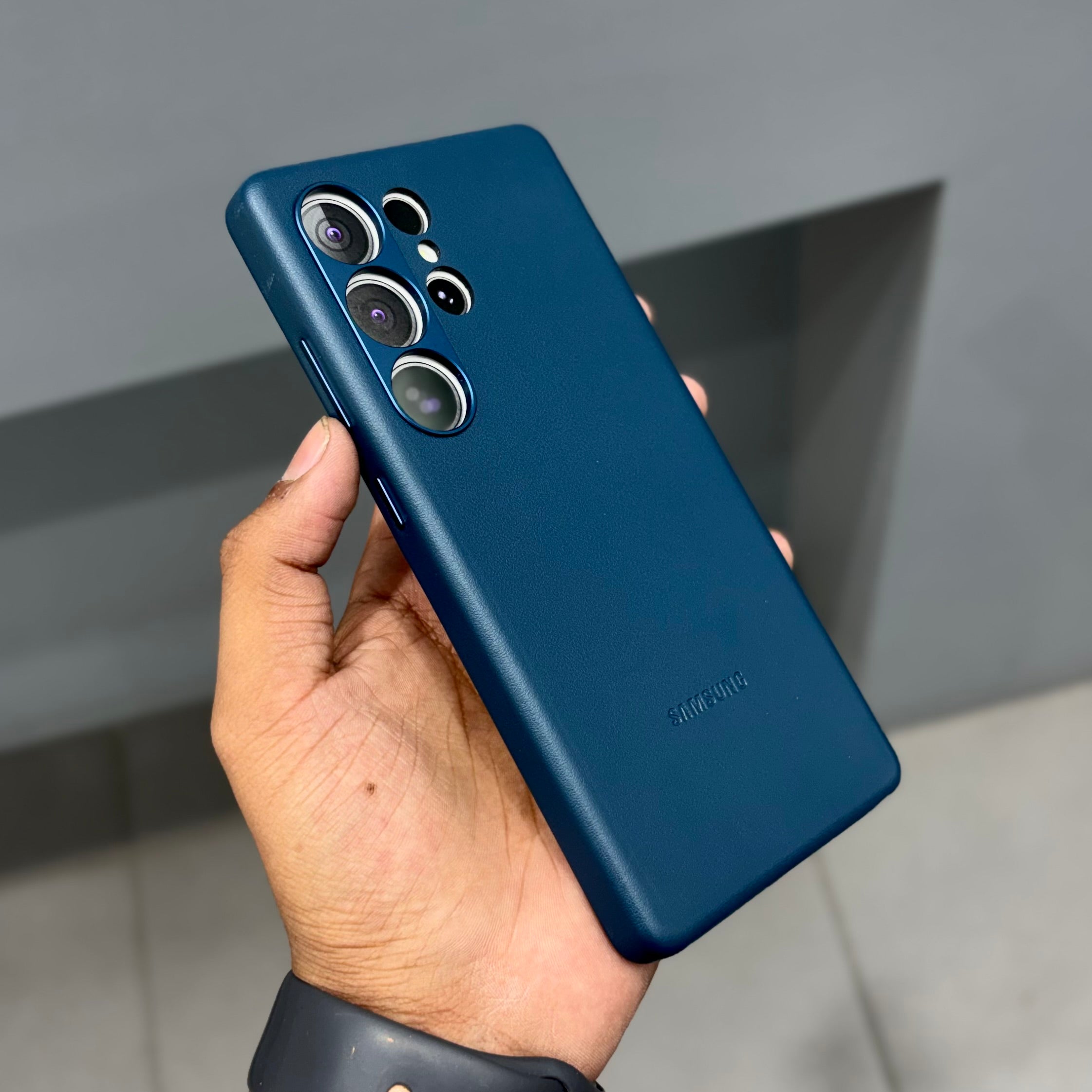 SAM VEGAN LEATHER CASE SAMSUNG - BLUE ( No. 2463 ) Mobile Case by CoverMeUp - Style 2