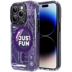 Protective Apple iPhone Back Cover - Youngkit Technology Series Futuristic Circuit Anti-Drop Magsafe Case for iPhone 14 Pro Max |Purple - Style 7