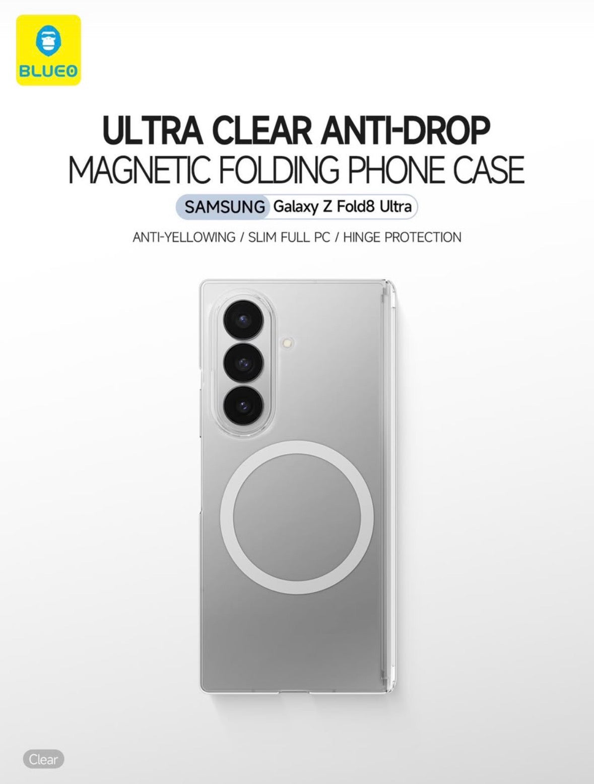 Blueo crystal clear case for Samsung Galaxy S26 Ultra & Fold 8 Series Mobile Case by CoverMeUp - Style 3