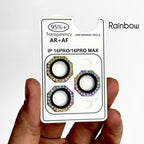 Protective Apple iPhone Back Cover - Diamond Octagonal Camera Rings for iPhone - Style 2