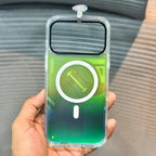 Protective Apple iPhone Back Cover - Green LumiQuicksand Night Glow iPhone 17 Pro Case - Style 5