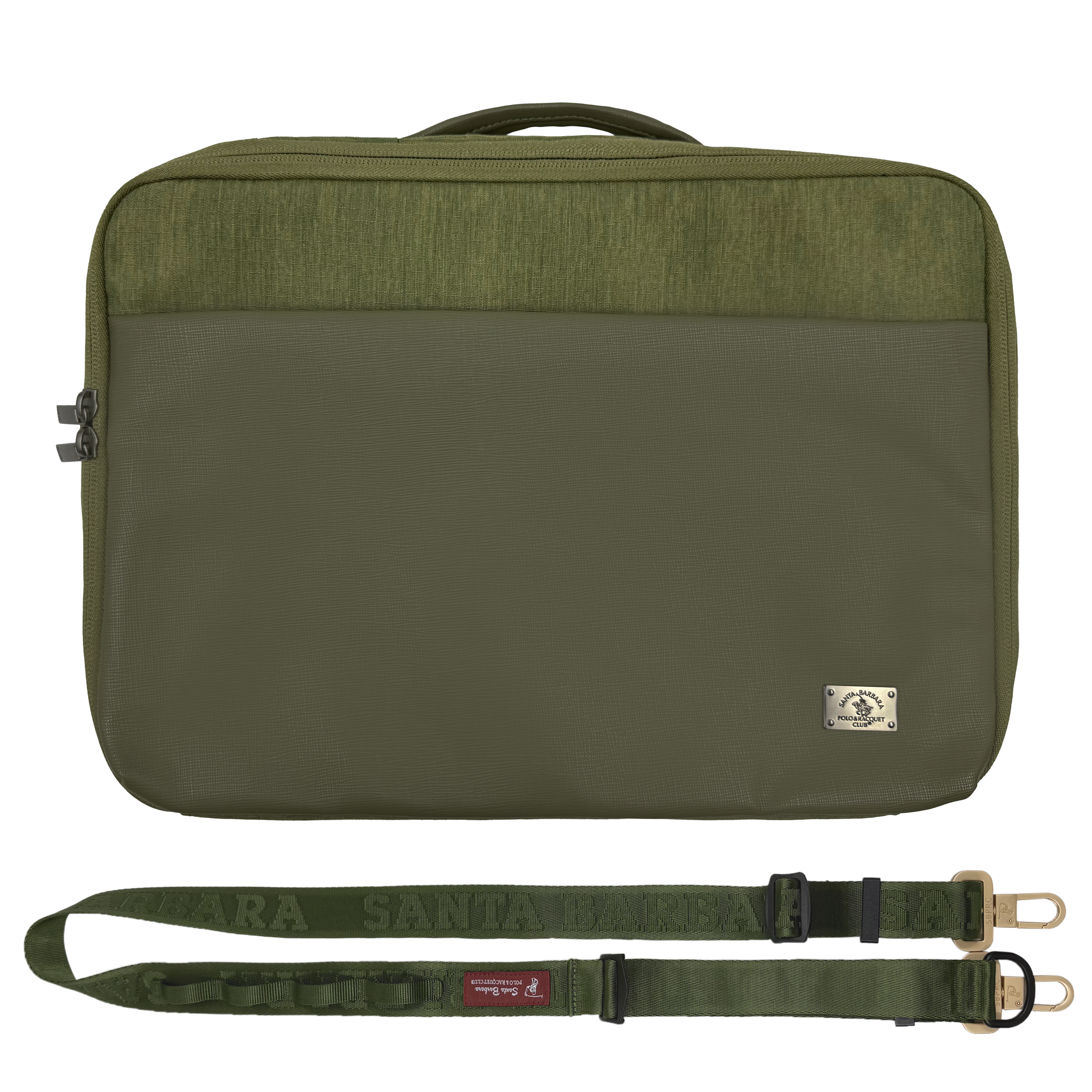 Santa Barbara Polo Matte PU Leather Macbook Bag For Macbook 13 Inch, 14 Inch (iPad 12.9, 13inch) (Green)