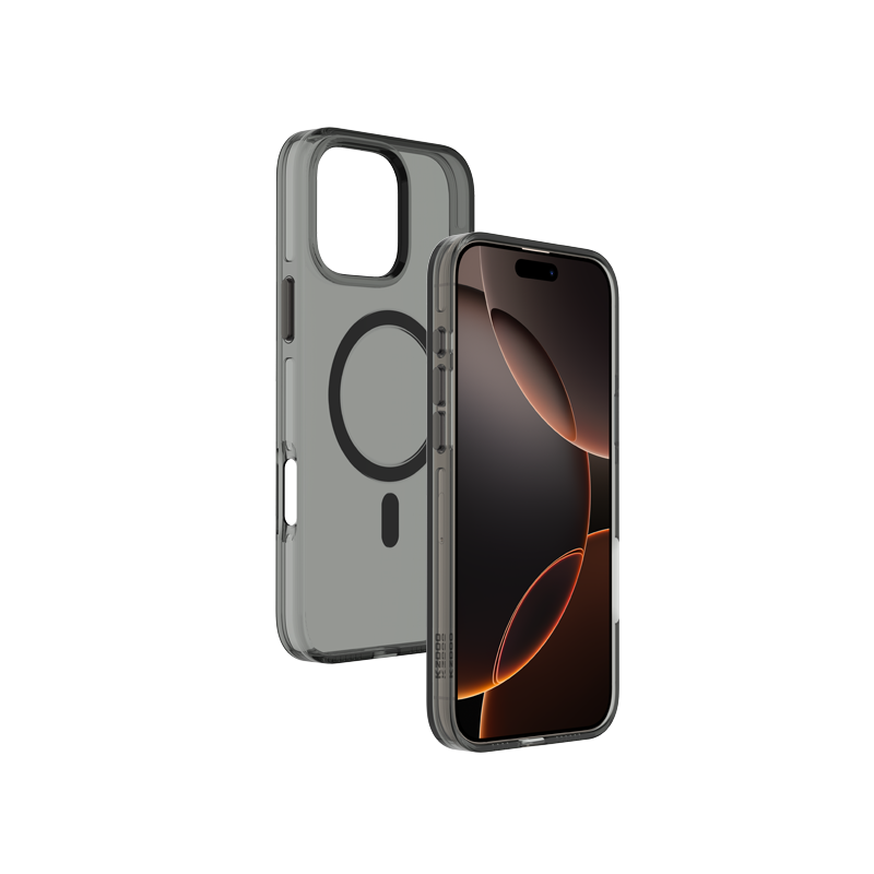 Protective Apple iPhone Back Cover - KZDOO Ultra Clear Transparent Hard PC Magsafe Case for iPhone 16 Pro Max (Smoke Grey)