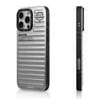 Protective Apple iPhone Back Cover - YOUNGKIT Luggage Series True Colour Case for iPhone 16 Pro (Silver) - Style 2