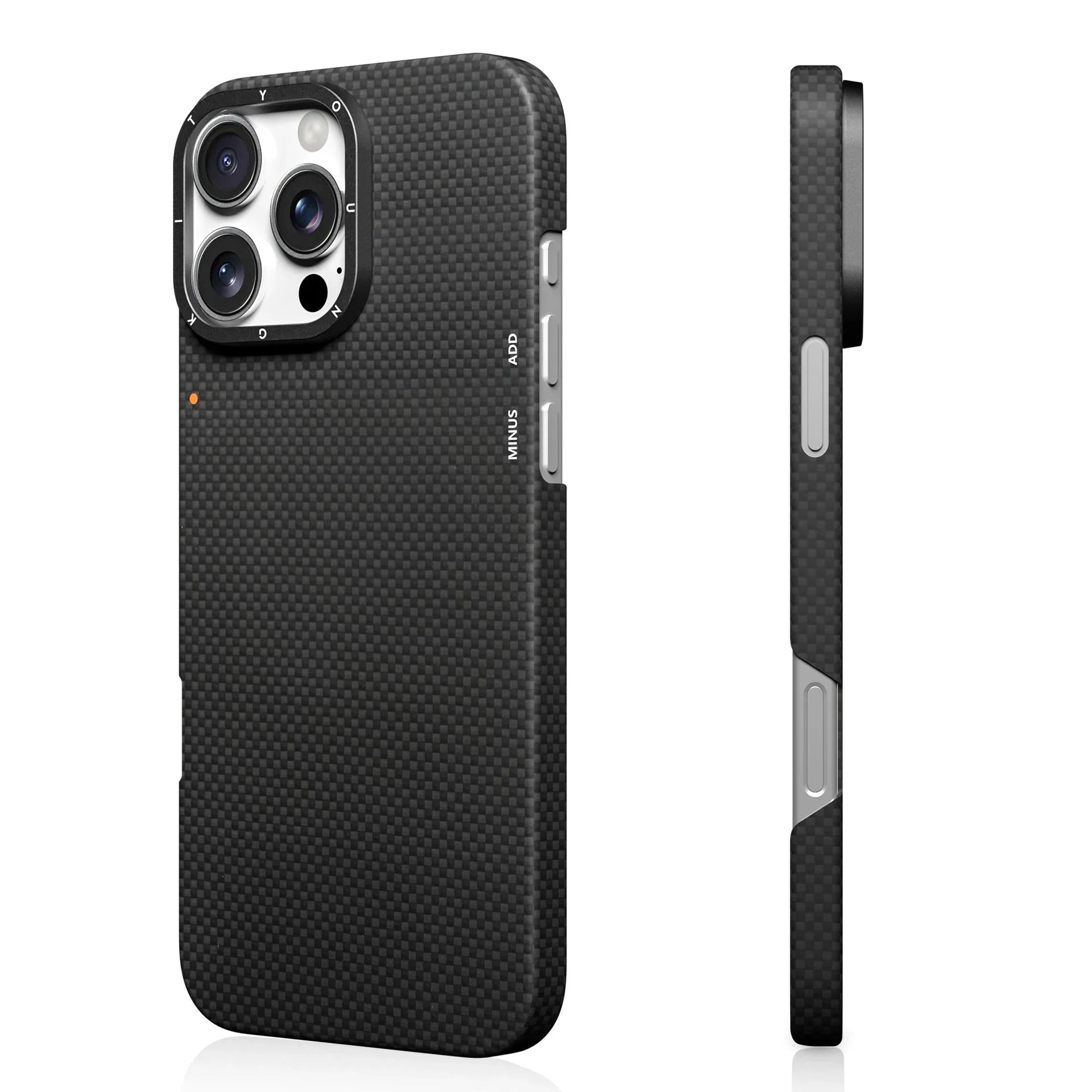 Protective Apple iPhone Back Cover - YOUNGKIT Kevlar 1500D Carbon Fibre Extreme Wing Case for iPhone 16 Pro (Black) - Style 2