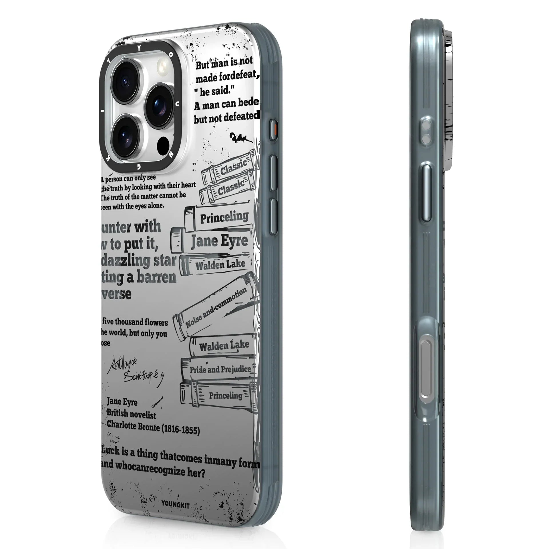 Protective Apple iPhone Back Cover - Youngkit Art Series Classic Poetry Designer Matte Finish Case for iPhone 16 Pro - Style 3