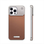 Protective Apple iPhone Back Cover - Luxury Leather Metal iPhone Case with magsafe