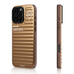 Protective Apple iPhone Back Cover - YOUNGKIT Luggage Series True Colour Case for iPhone 16 Pro (Desert Titanium) - Style 2