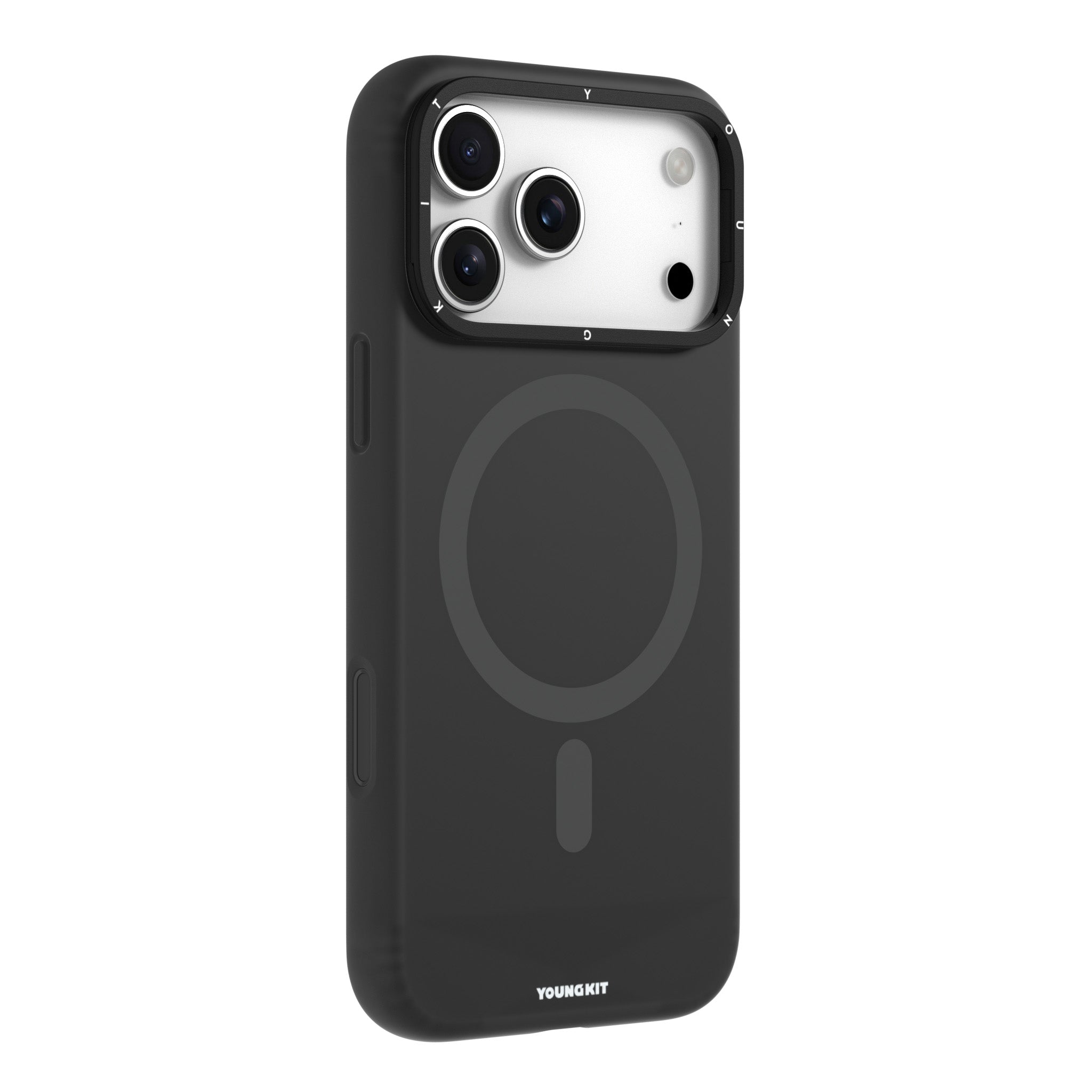 iPhone 17 Pro Case | YOUNGKIT Gel Creme Liquid Silicon Camera Stand Series (BLACK)