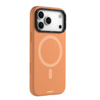 Protective Apple iPhone Back Cover - iPhone 17 Pro Case | YOUNGKIT Gel Creme Liquid Silicon Camera Stand Series (ORANGE) - Style 2