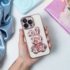 Adorable Rabbit Glitter Transparent Soft Case Mobile Case by CoverMeUp - Style 15
