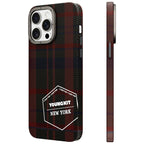 Protective Apple iPhone Back Cover - YOUNGKIT City Series NEW YORK 1500D Kevlar Carbon Fibre Magsafe Retro Case for iPhone 15 Pro - Style 2
