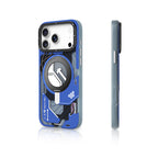 Protective Apple iPhone Back Cover - YOUNGKIT Cyberpunk 360° Rotation Ring Stand Case for iPhone 17 Pro Max (BLUE) - Style 2