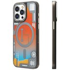 Protective Apple iPhone Back Cover - YOUNGKIT Galactic Luminous Quicksand Night Glow Case for iPhone 15 Pro (Orange) - Style 2