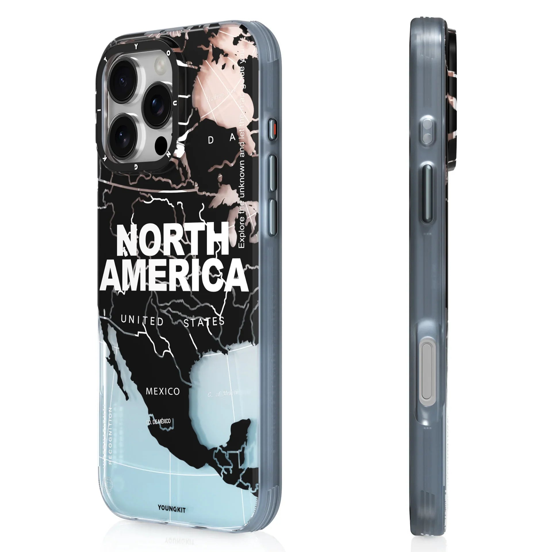 Protective Apple iPhone Back Cover - Youngkit International Series NORTH AMERICA Designer Matte Finish Case for iPhone 16 Pro - Style 2