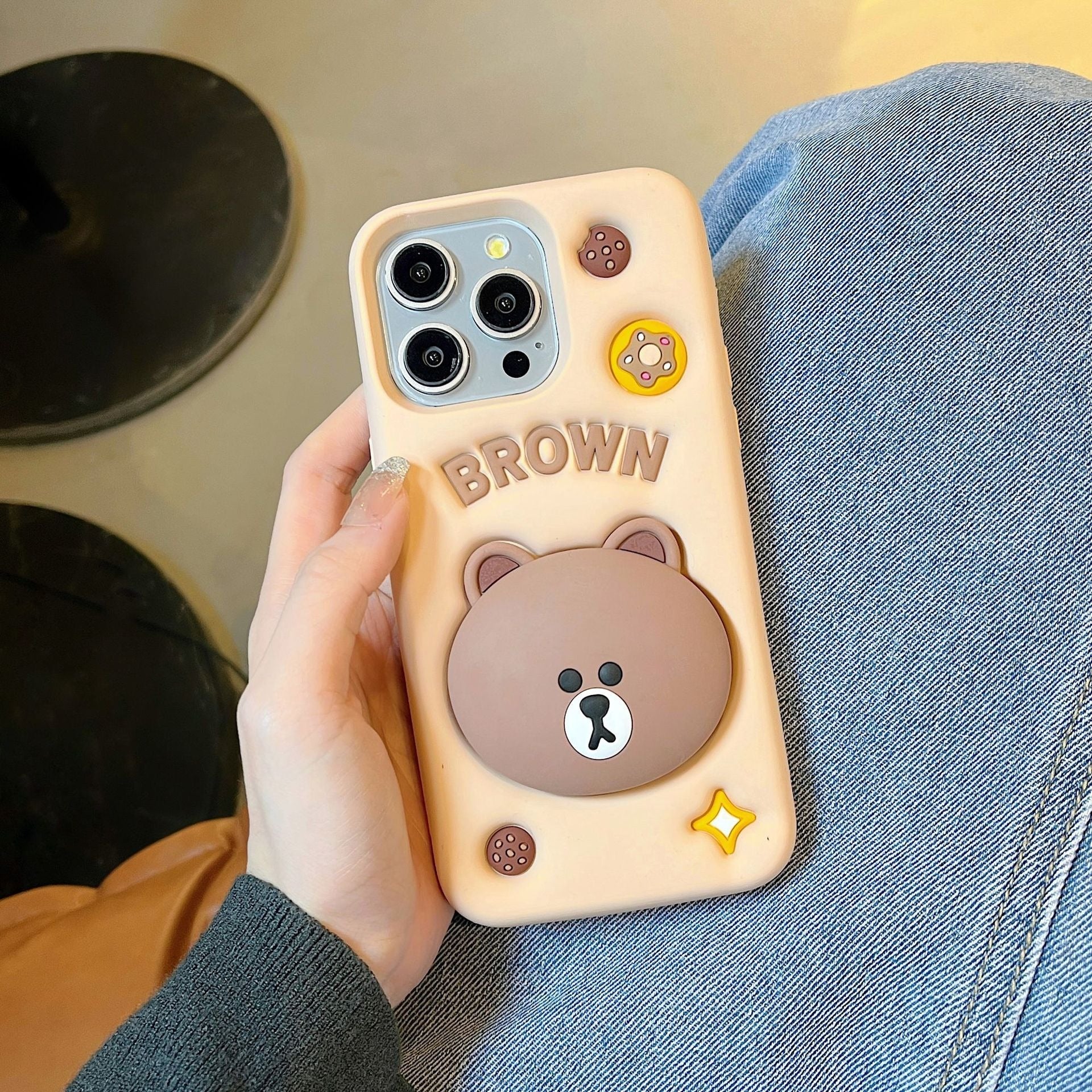 3D Samsung Teddy Bear Phone Pre-Order Holder Stand Rubber Silicone Case Mobile Case by CoverMeUp - Style 8