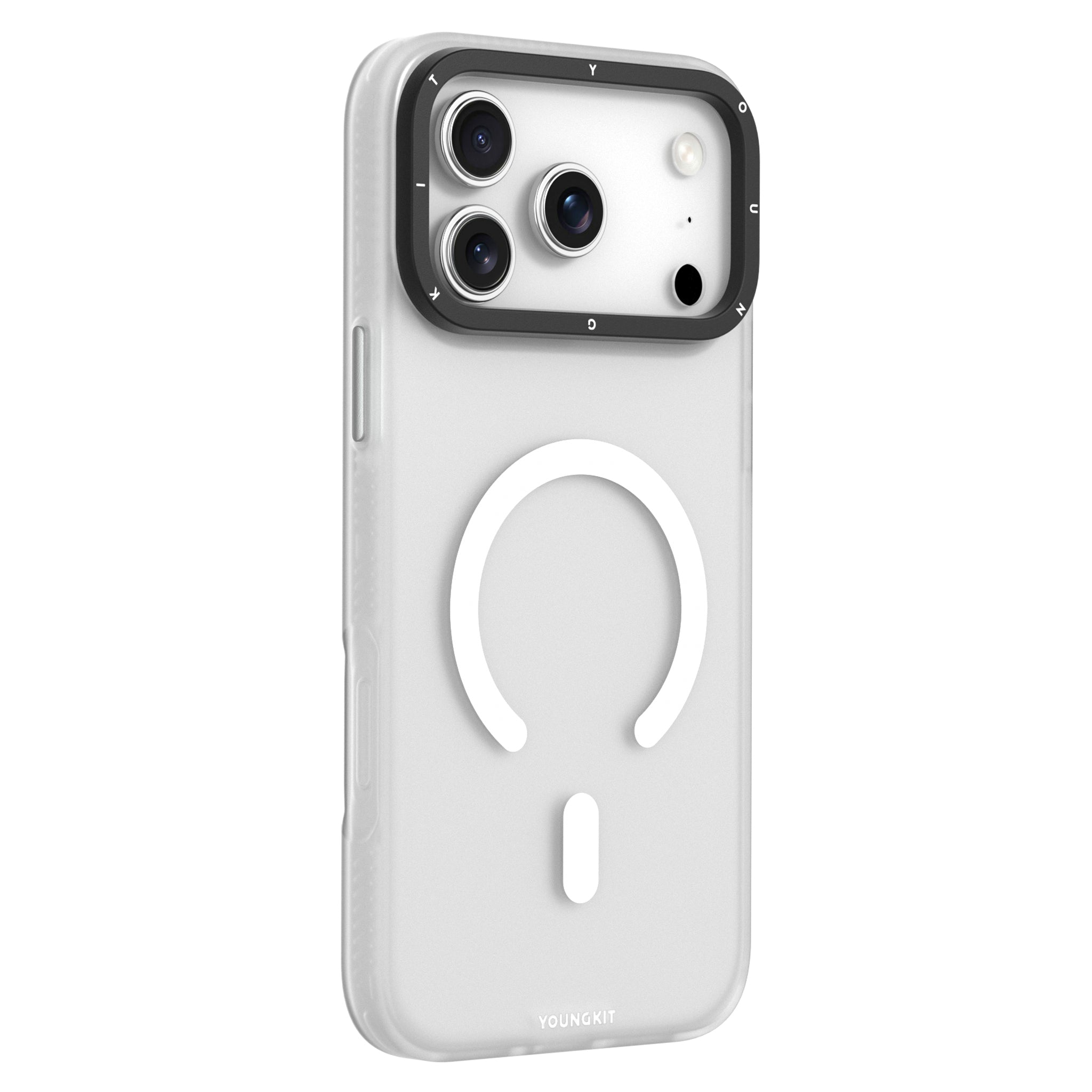 Protective Apple iPhone Back Cover - YOUNGKIT Hidden Sand Series Magsafe Case for iPhone 17 Pro (White) - Style 2