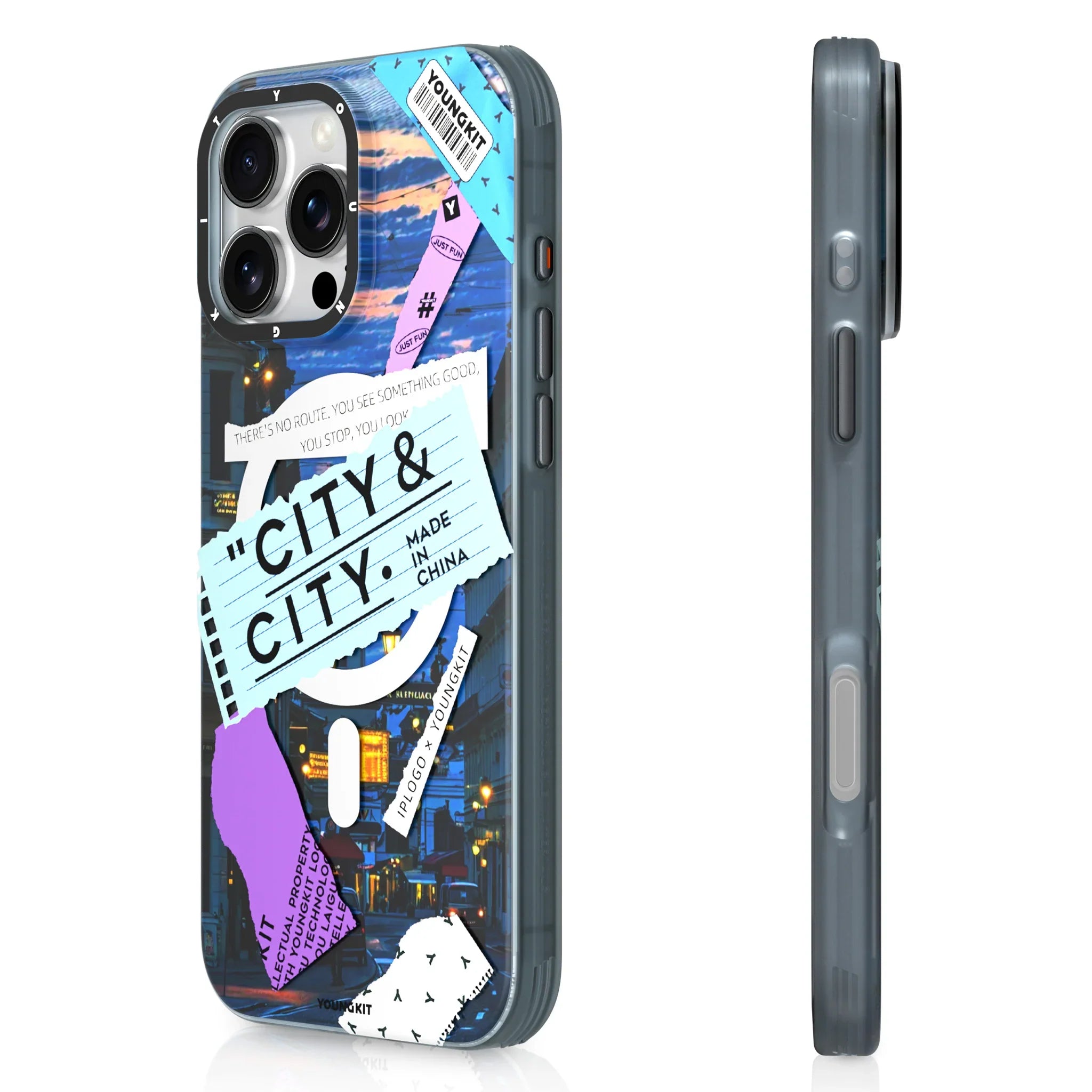 Protective Apple iPhone Back Cover - YOUNGKIT City Series Where Urban Vibes Stick City Sunset Case for iPhone 16 Pro - Style 2