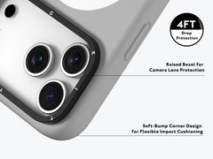 iPhone 17 Pro Max Case | YOUNGKIT Gel Creme Liquid Silicon Camera Stand Series (GREY)