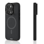 Protective Apple iPhone Back Cover - YOUNGKIT Cream Silicone Stand Case for iPhone 16 Pro Max (Black) - Style 2
