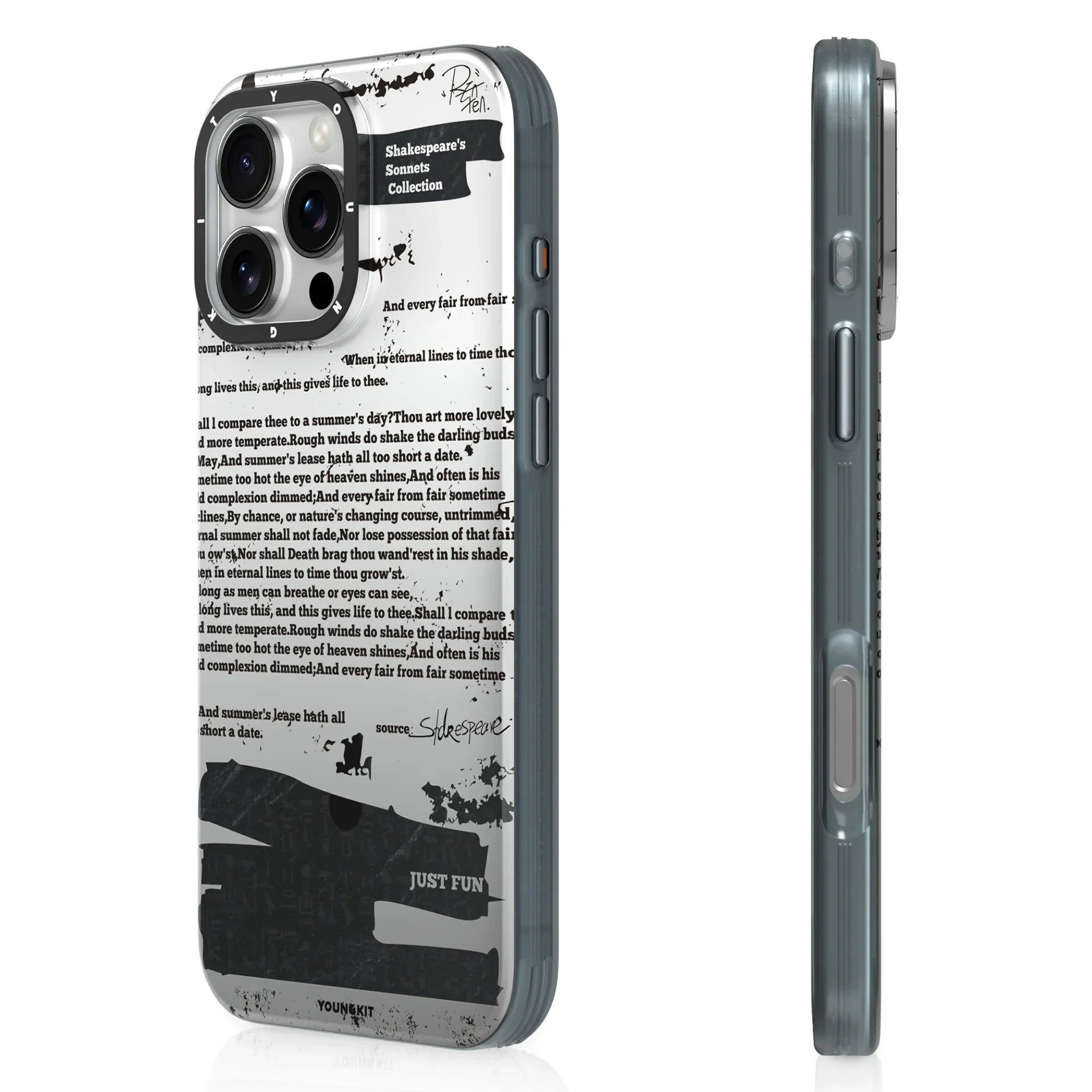 Protective Apple iPhone Back Cover - Youngkit Art Series Shakespeare Designer Matte Finish Case for iPhone 16 Pro - Style 2