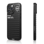 Protective Apple iPhone Back Cover - YOUNGKIT Luggage Series True Colour Case for iPhone 16 Pro (Black) - Style 2