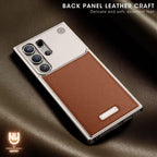 Samsung Galaxy S25 Ultra Aero Flex Frameless Metal Leather Case with Built-in Magsafe & Aroma - Brown Mobile Case by CoverMeUp