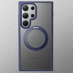 Samsung Galaxy S25 Ultra Matte Shockproof Case with Magsafe & 360° Magnetic Rotting Ring - Blue Mobile Case by CoverMeUp