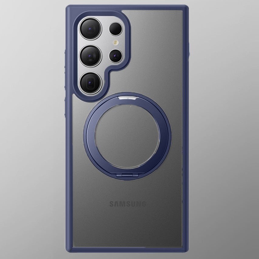 Samsung Galaxy S25 Ultra Matte Shockproof Case with Magsafe & 360° Magnetic Rotting Ring - Blue Mobile Case by CoverMeUp