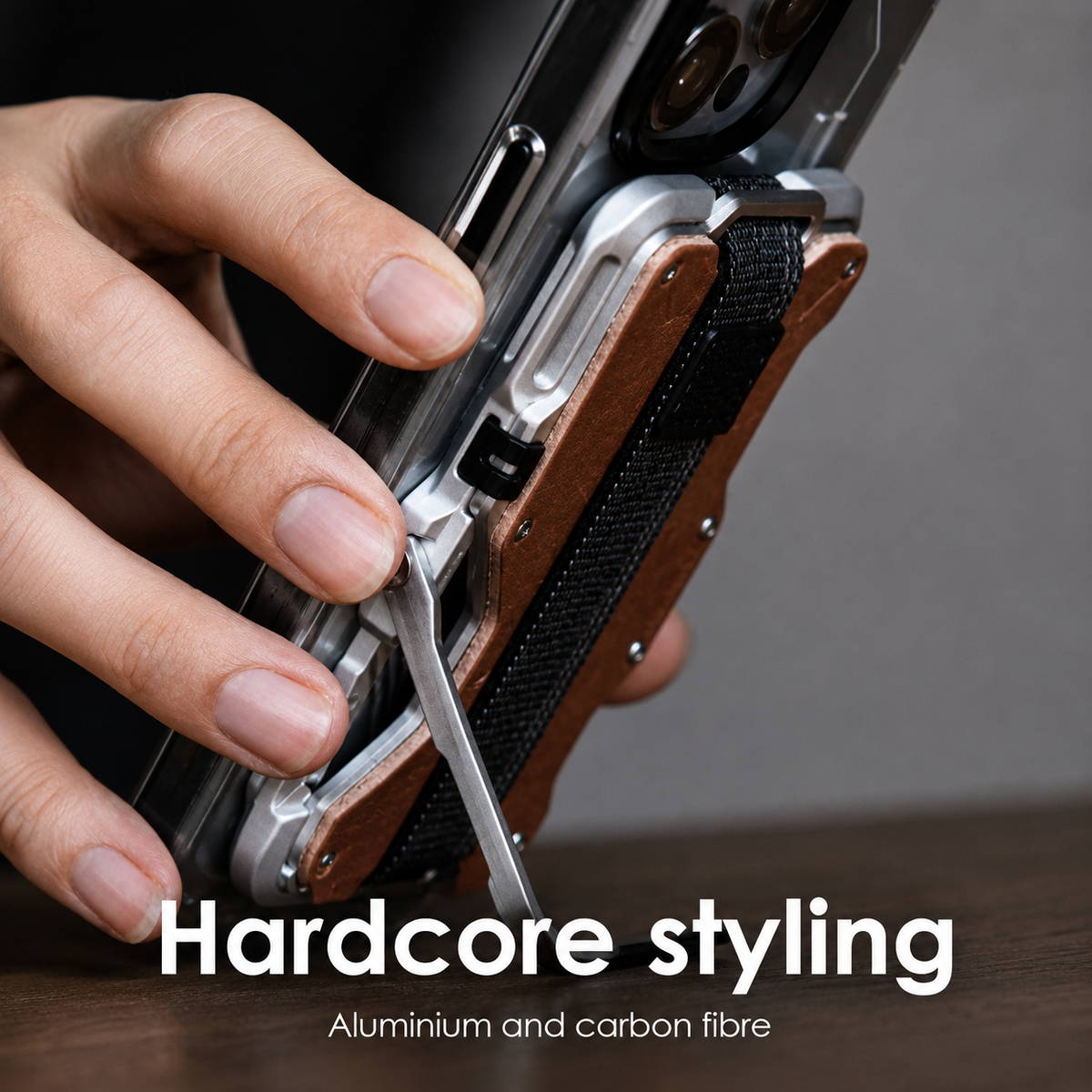 Aulumu G03 Multi-Tool Magnetic Metal Wallet | Genuine Leather Cover | MagSafe