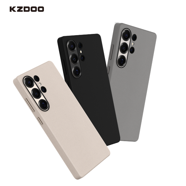 Samsung Galaxy S25 Ultra Kzdoo Noble Series Slim Leather Case - Gray Mobile Case by CoverMeUp - Style 4